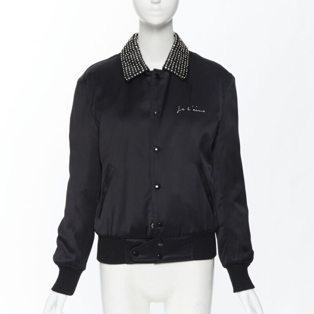 Saint Laurent Crystal Collar Bomber Jacket